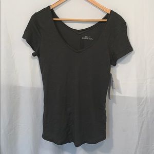 Dark Grey scooped V Neck Shirt